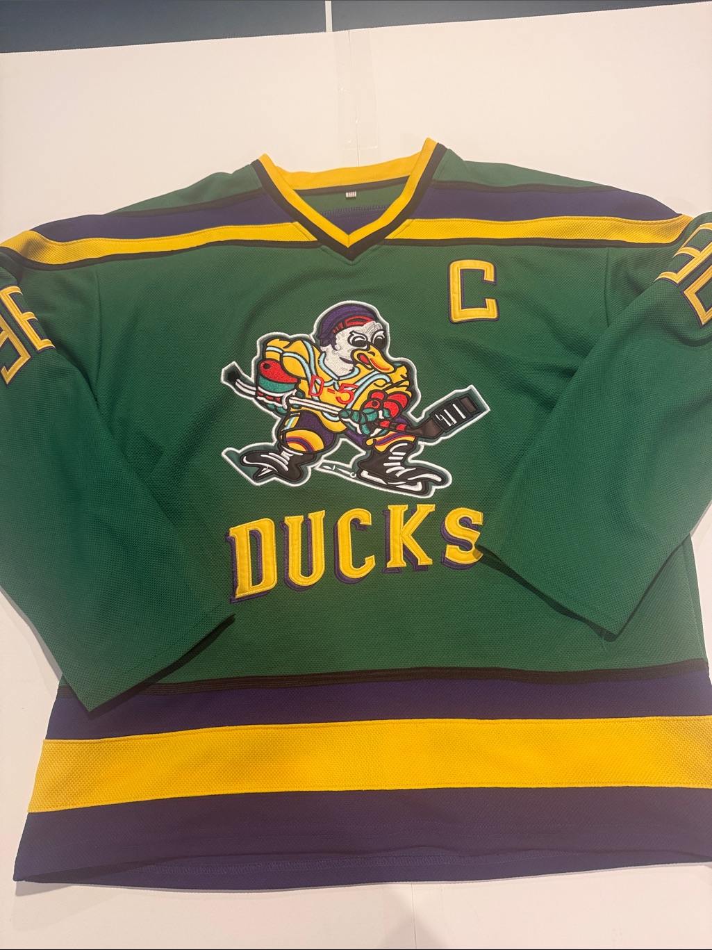 Mighty Ducks Hockey Jersey With Mascot Patch